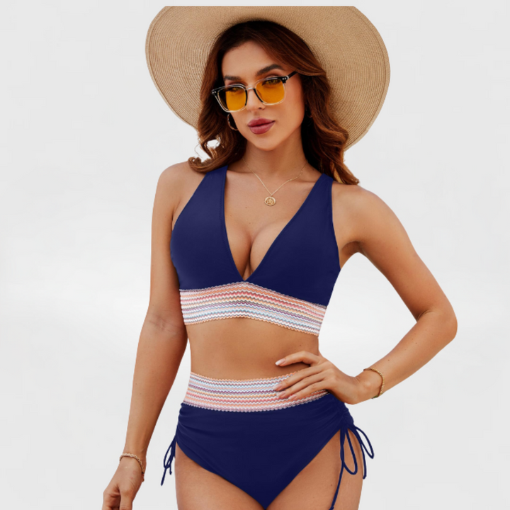 FLORIANE | NAVY HIGH-WAIST BIKINI