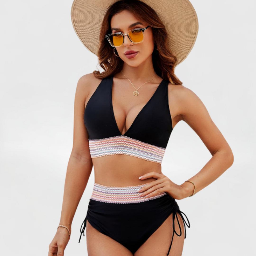 FLORIANE | NAVY HIGH-WAIST BIKINI