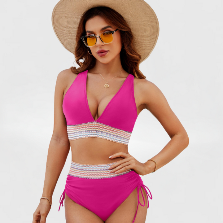 FLORIANE | NAVY HIGH-WAIST BIKINI