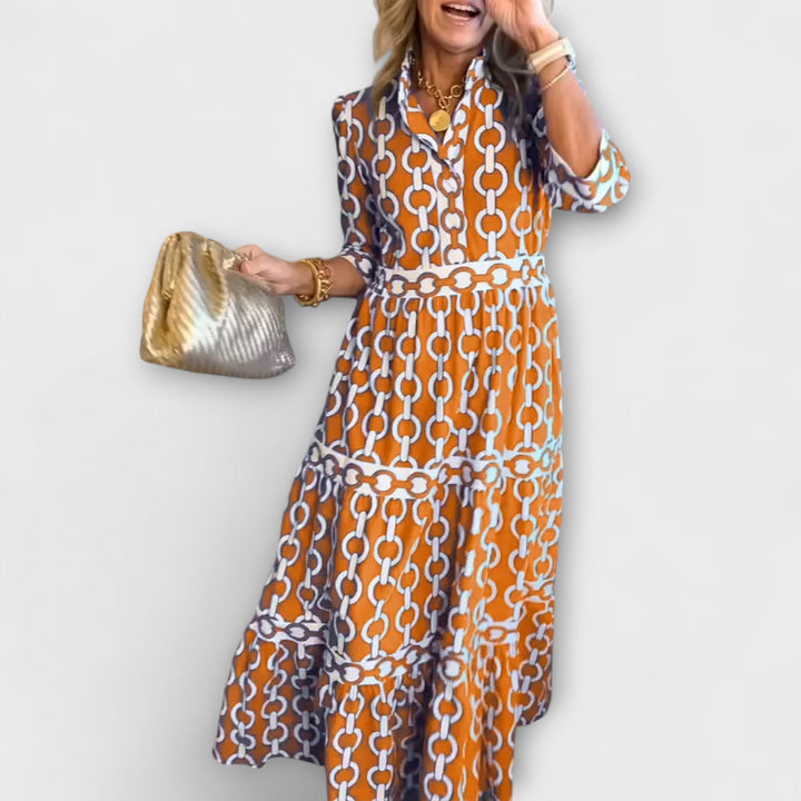 Sophie™ | Midi Dress with Chain Pattern