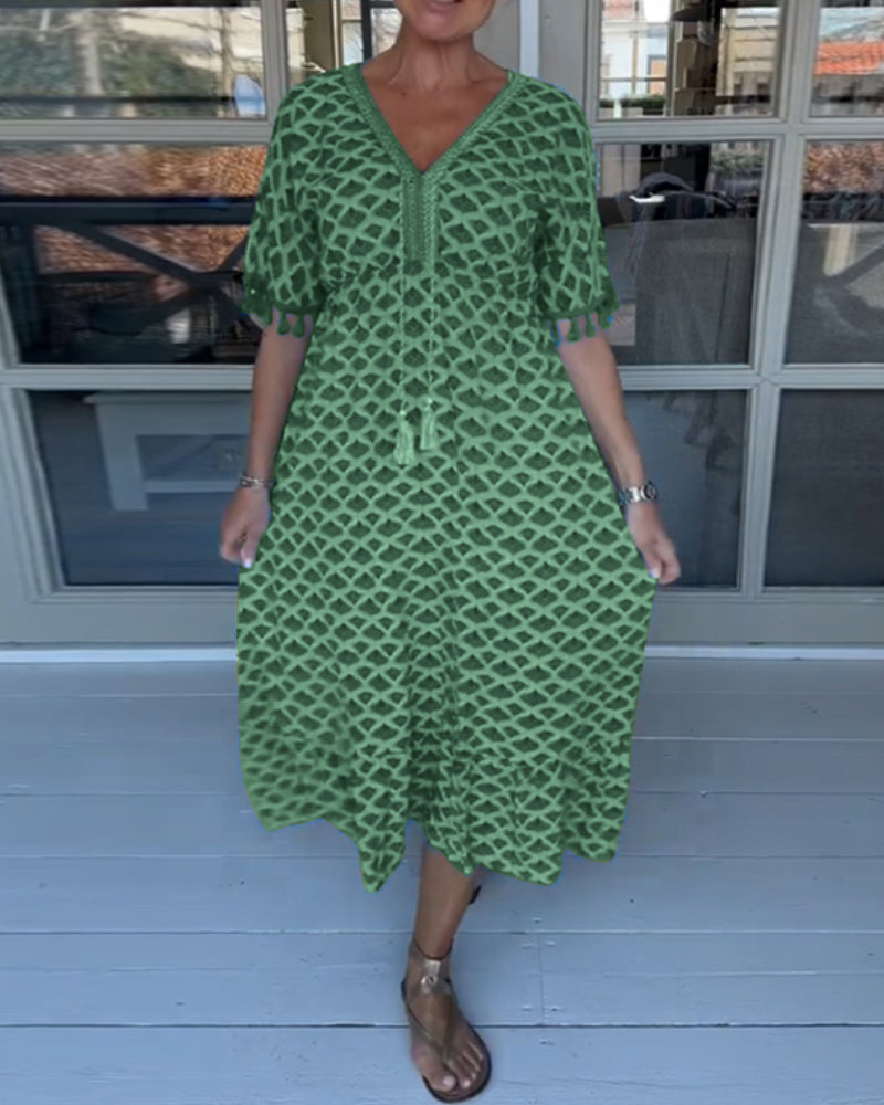 Melia | V-neck Casual Dress With Print