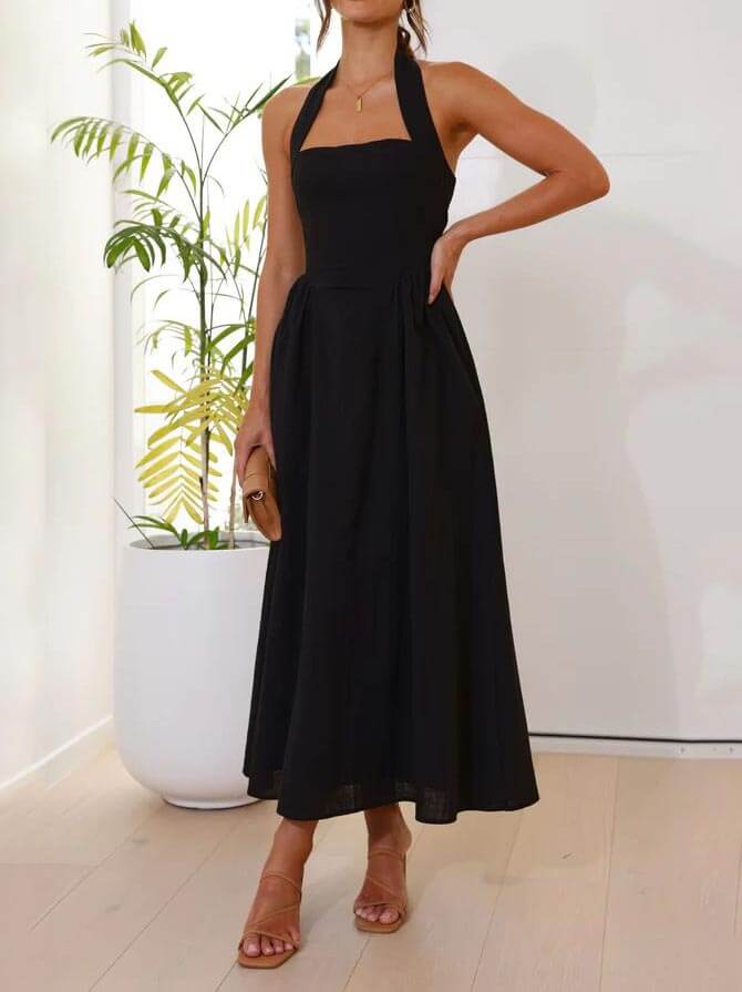 Heid-Little Black Dress Mid Length Dress