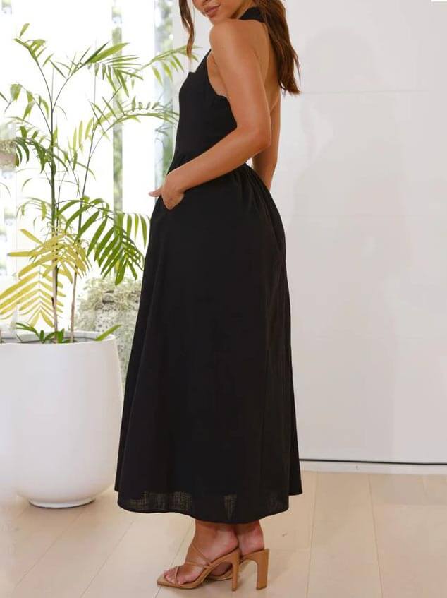 Heid-Little Black Dress Mid Length Dress