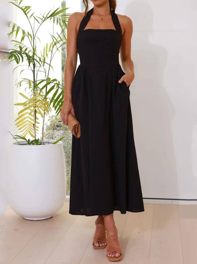 Heid-Little Black Dress Mid Length Dress