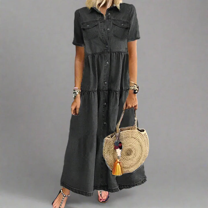 Veronica | Casual Short Sleeve Dress with Pocket