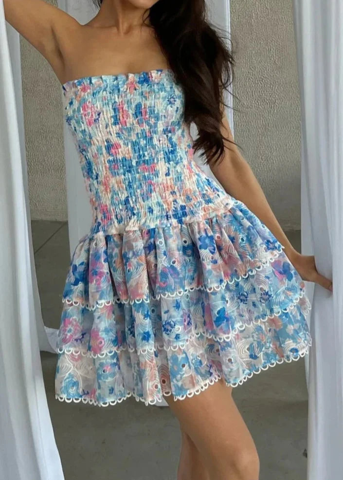 Kaylee | Strapless Floral Dress