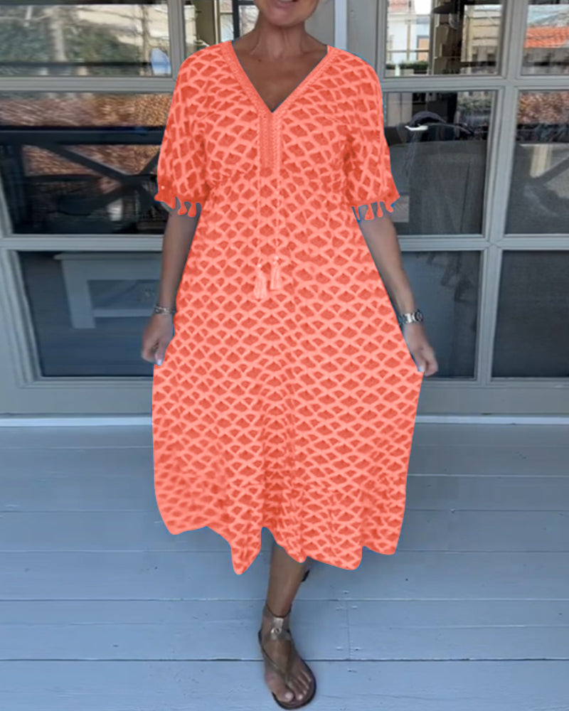 Melia | V-neck Casual Dress With Print