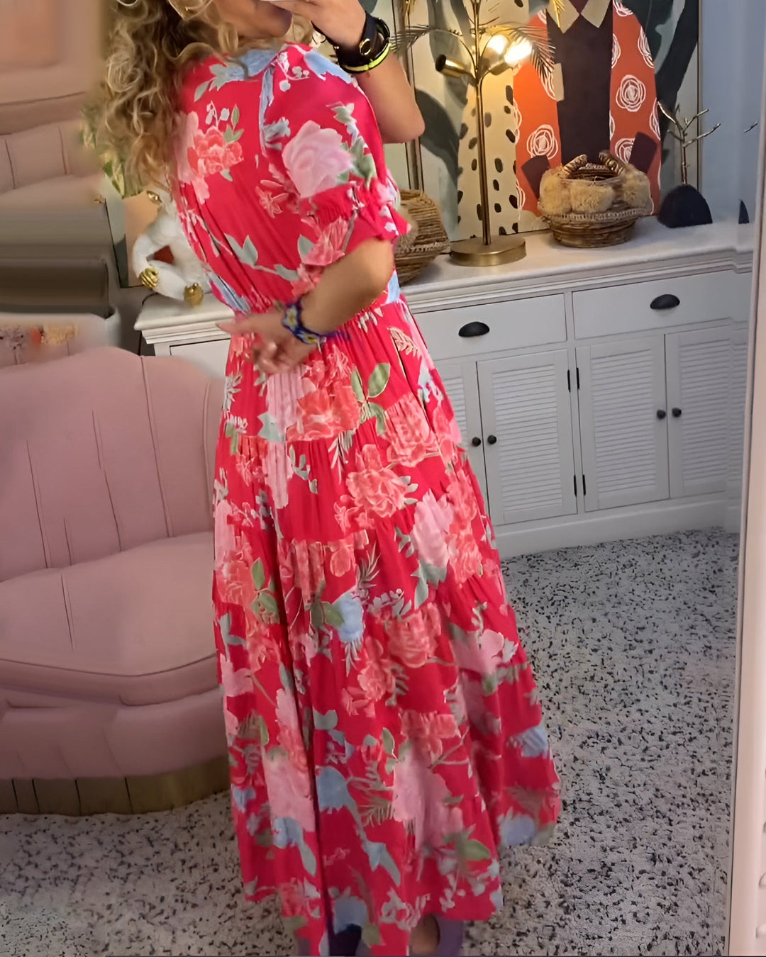 Carine™ — Floral V-Neck Dress