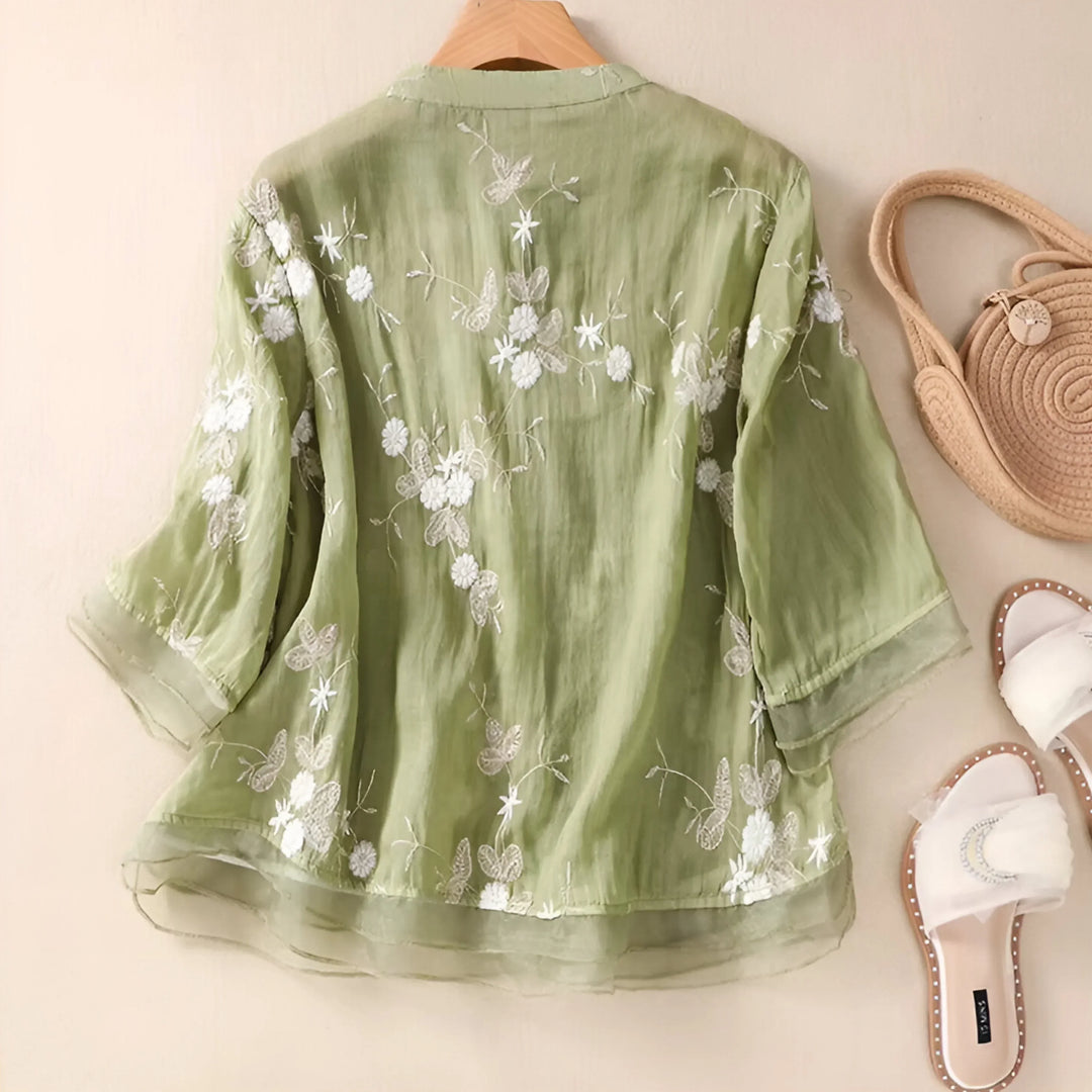 Lina - Embroidered Cotton Top