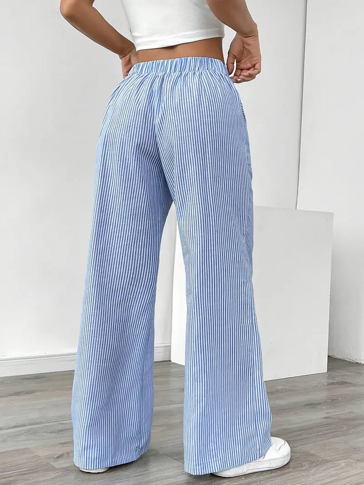 Nina™ - Elegant Striped Pant With Pockets