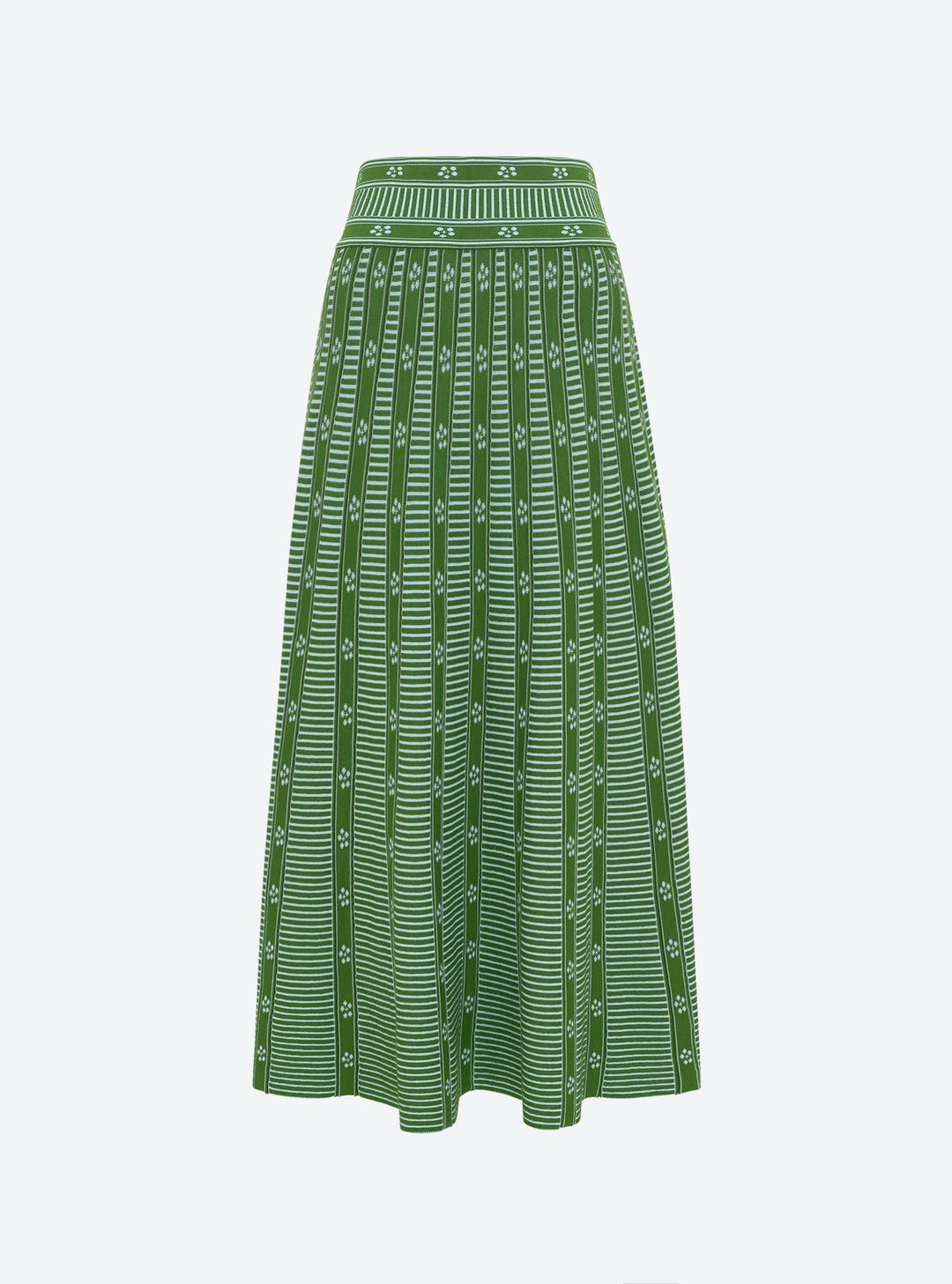 Sofia ™-Green Floral Jacquard Skirt