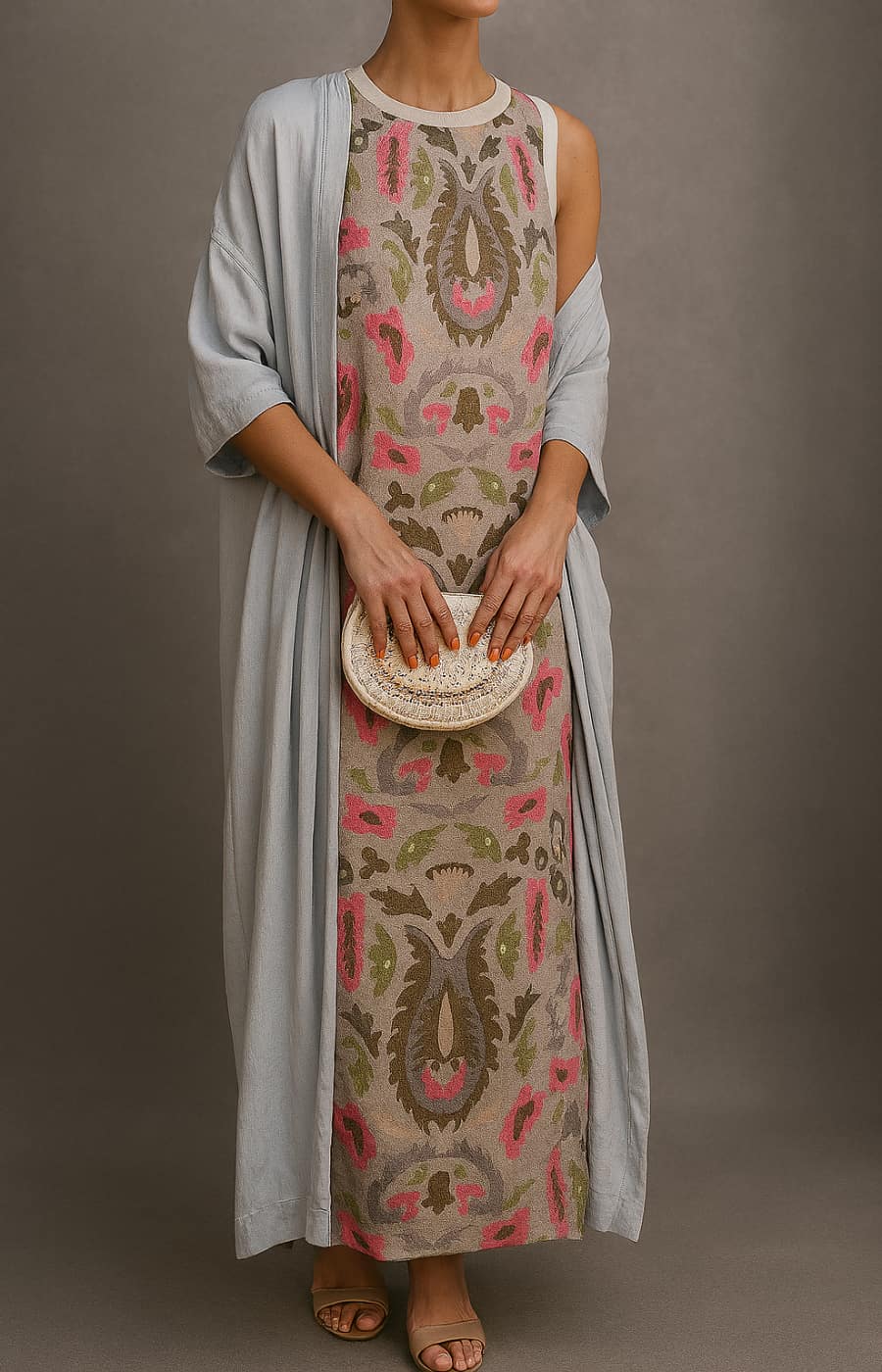 Elegant Evening Dress with Stole