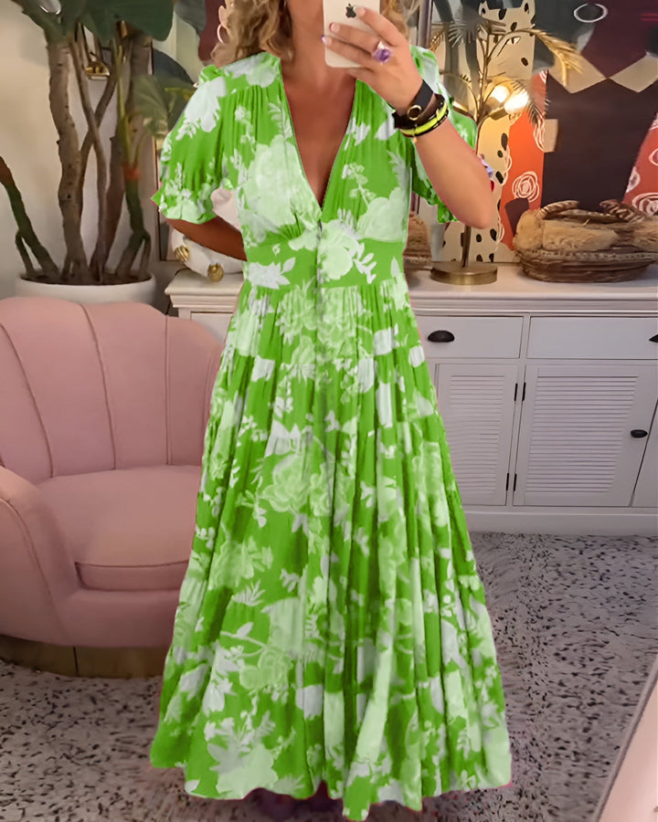 Carine™ — Floral V-Neck Dress