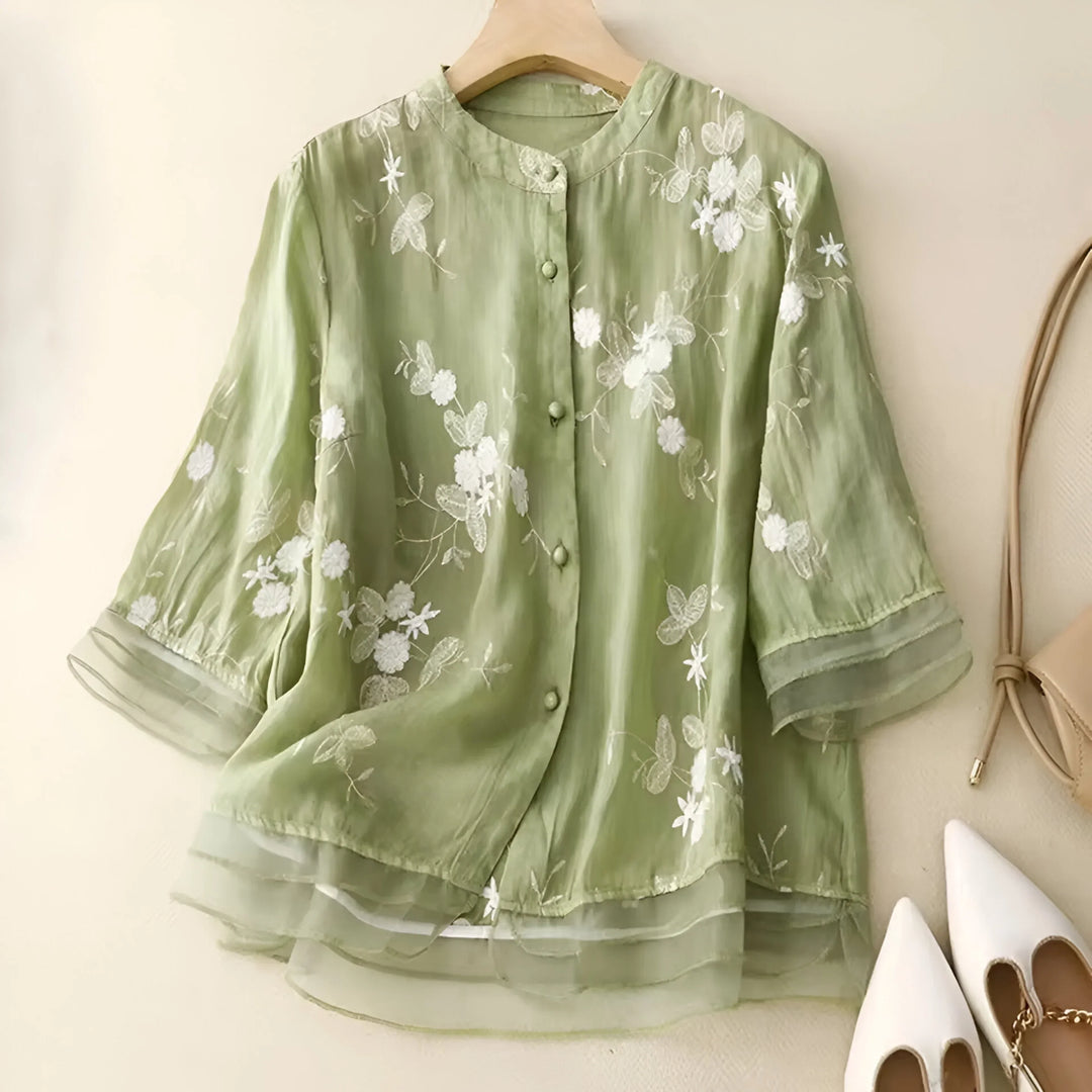 Lina - Embroidered Cotton Top