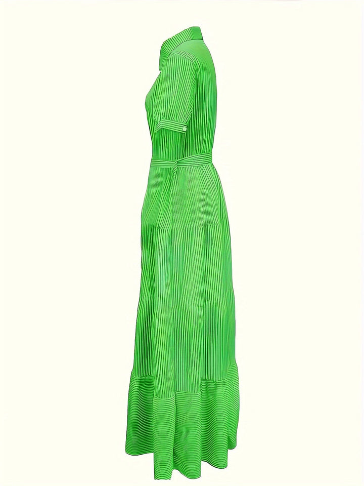 Briony™ – Belted Striped Shirt Dress