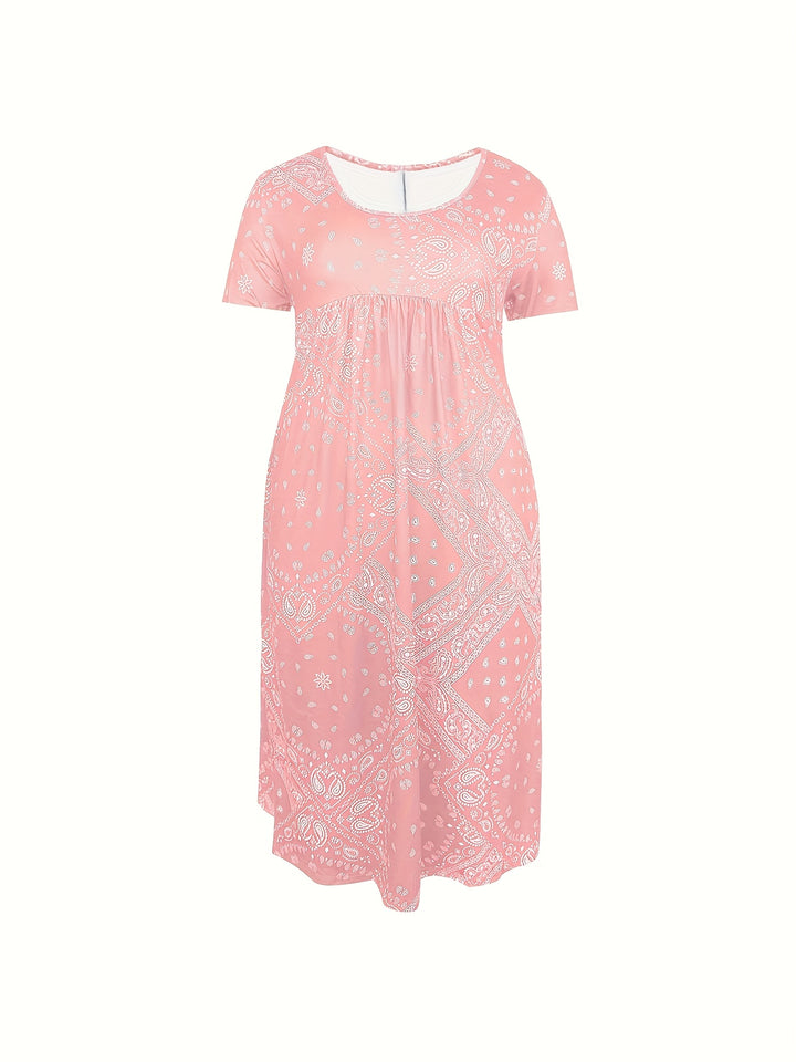 Yuki™-Casual Paisley Print Dress