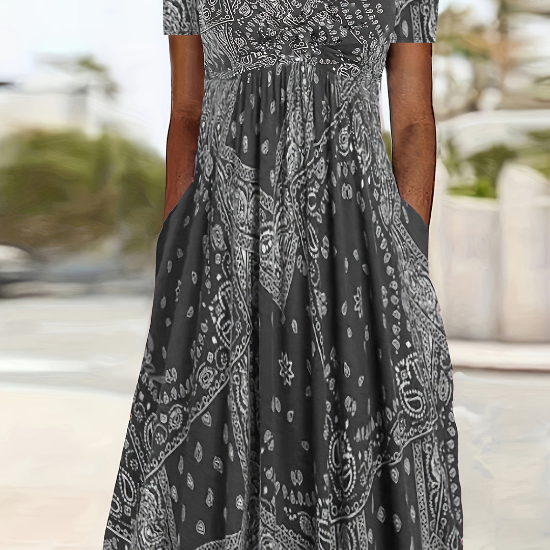 Yuki™-Casual Paisley Print Dress