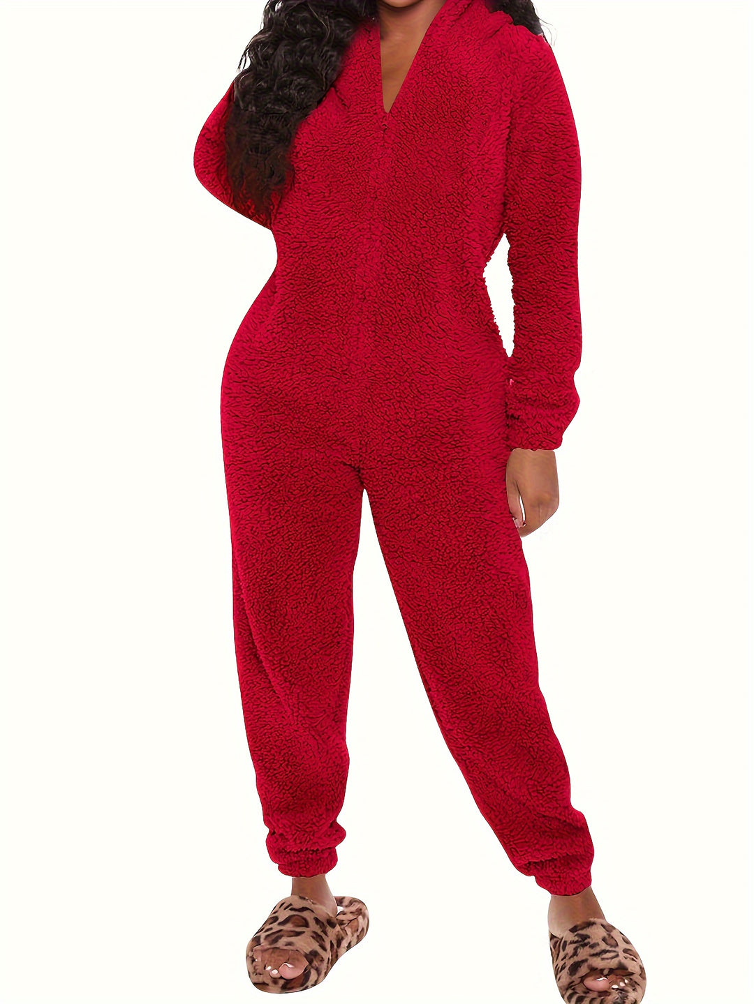 Kelsie-Plush Fleece Pyjama Jumpsuit -