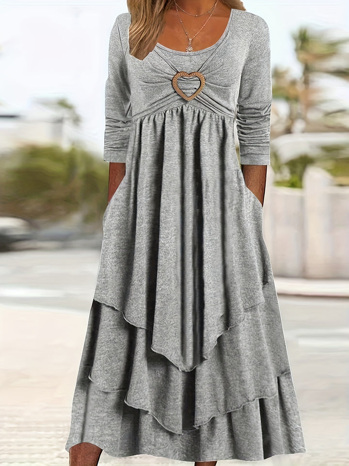 Lucile™-PLUS SIZE-Long Sleeve Dress