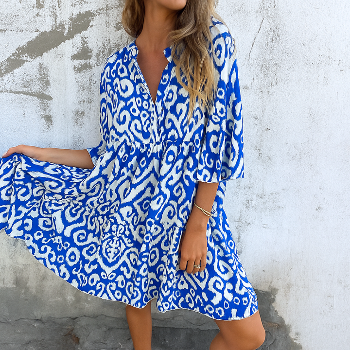 Shona - Elegant Dress With V-Neck