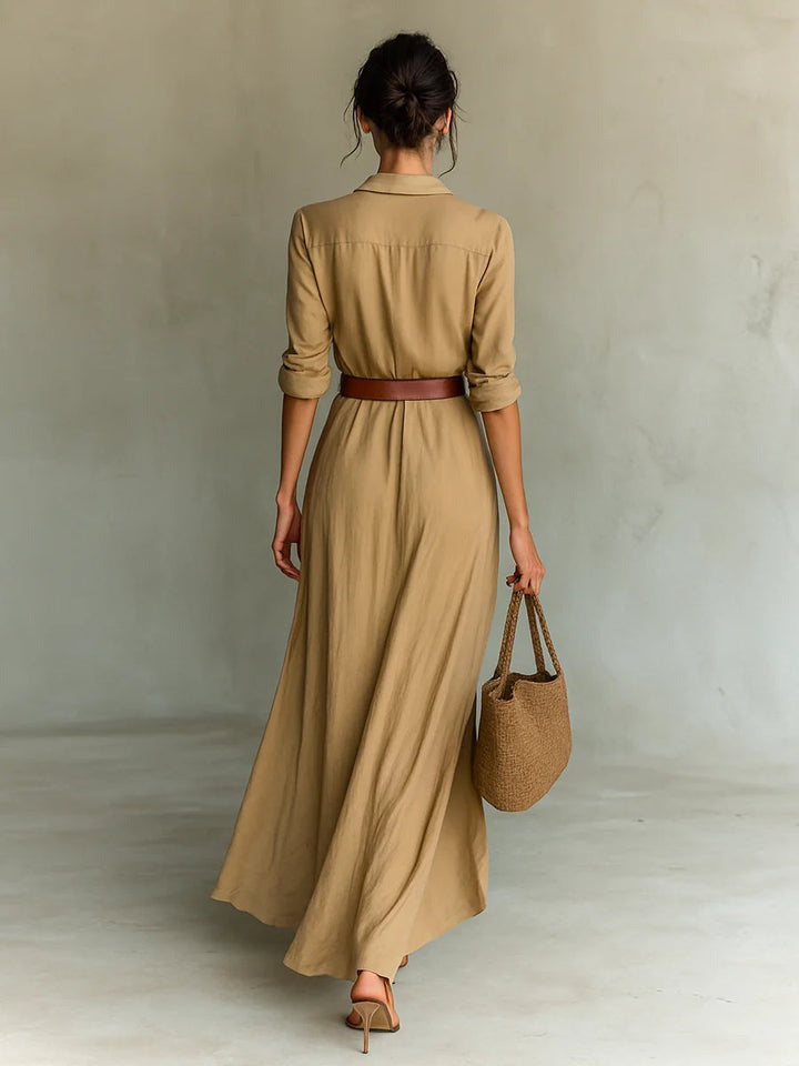 Luchia-Long belted dress