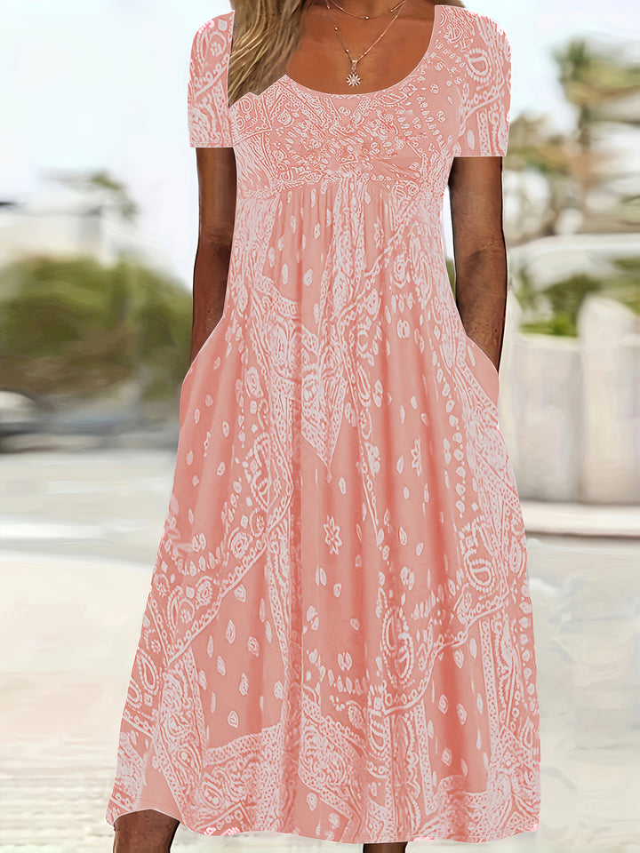 Yuki™-Casual Paisley Print Dress