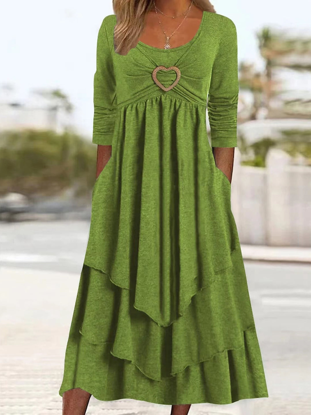 Lucile™-PLUS SIZE-Long Sleeve Dress