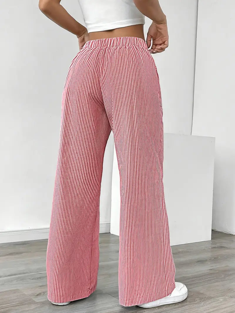 Nina™ - Elegant Striped Pant With Pockets