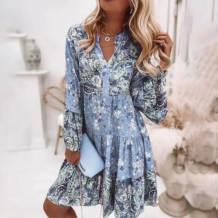 SKYLA | PLEATED LONG SLEEVE CASUAL DRESSES