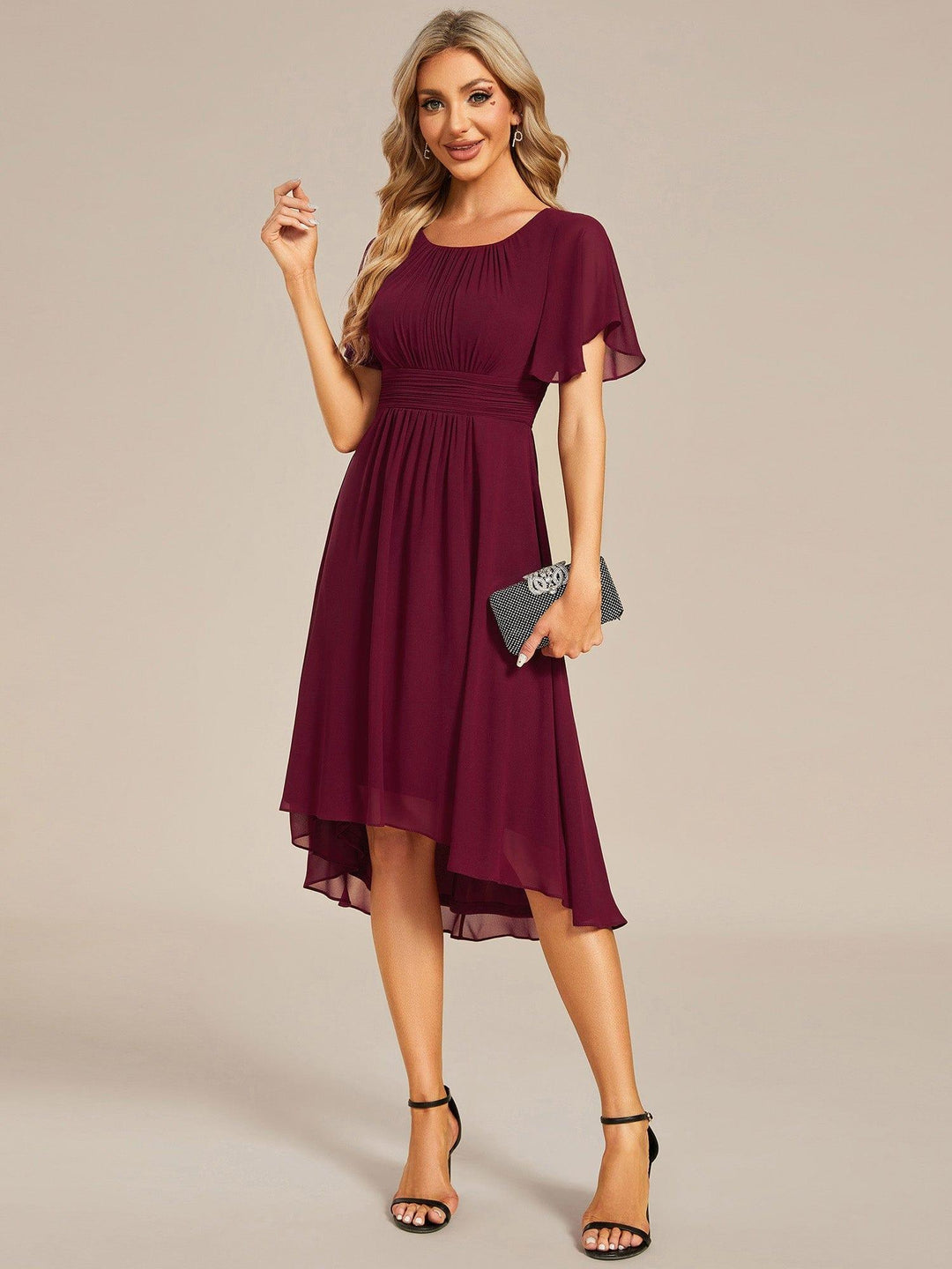 Portofino™- Chiffon Round Neckline Wedding Guest Dress