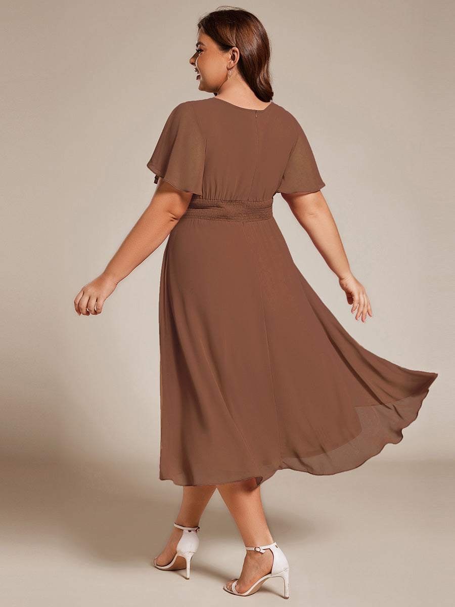 Portofino™- Chiffon Round Neckline Wedding Guest Dress