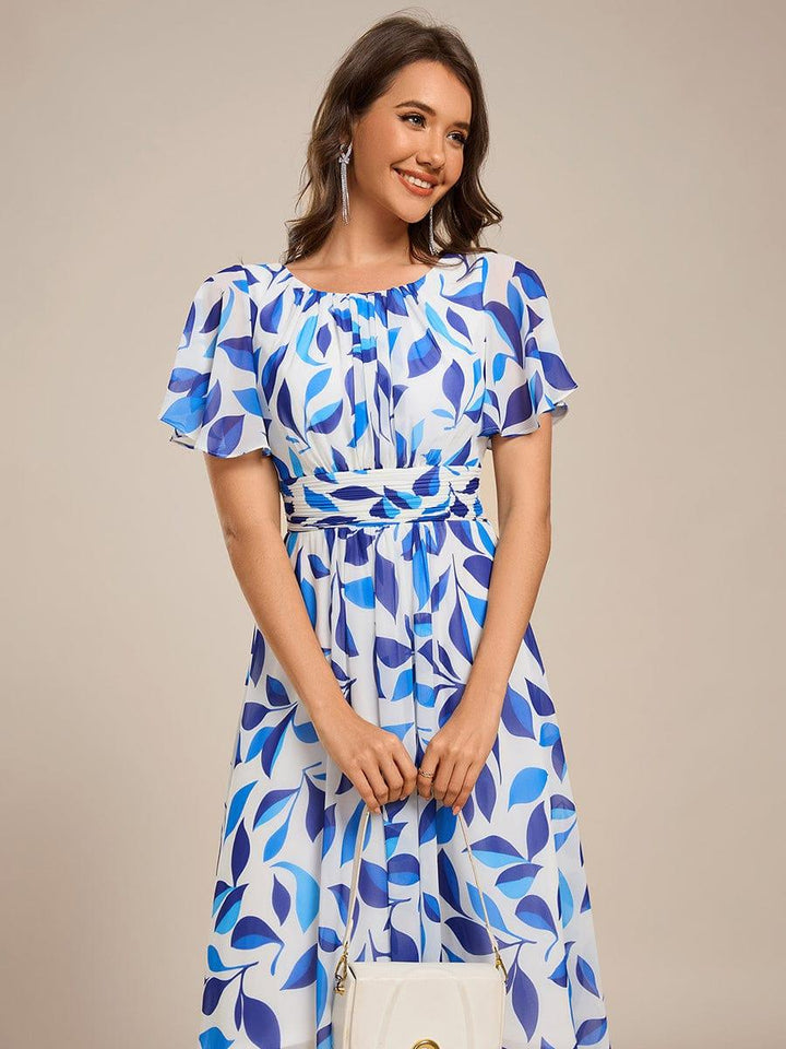 Portofino™- Chiffon Round Neckline Wedding Guest Dress