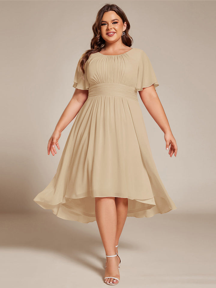 Portofino™- Chiffon Round Neckline Wedding Guest Dress
