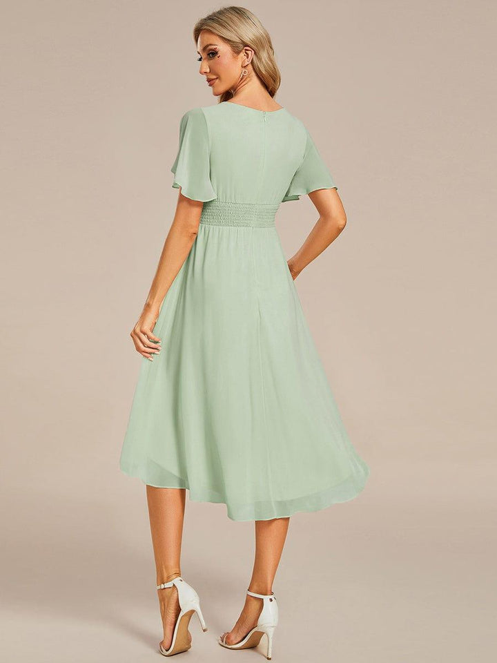 Portofino™- Chiffon Round Neckline Wedding Guest Dress