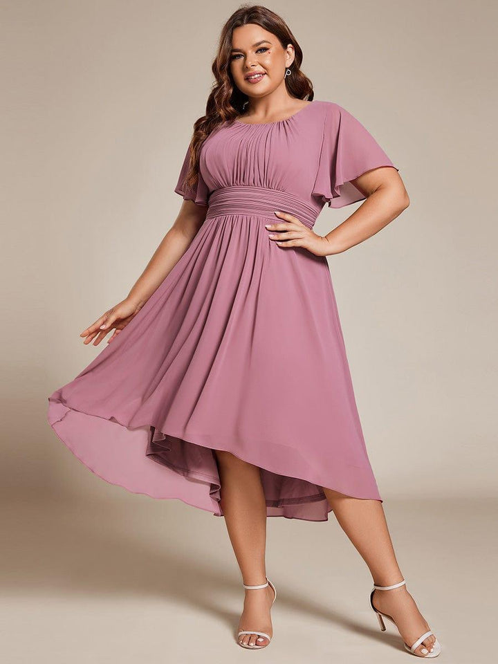 Portofino™- Chiffon Round Neckline Wedding Guest Dress