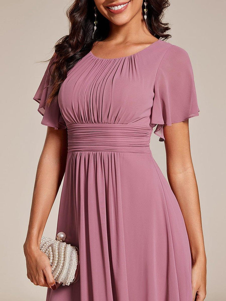 Portofino™- Chiffon Round Neckline Wedding Guest Dress
