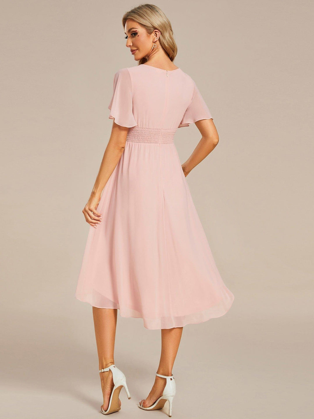 Portofino™- Chiffon Round Neckline Wedding Guest Dress