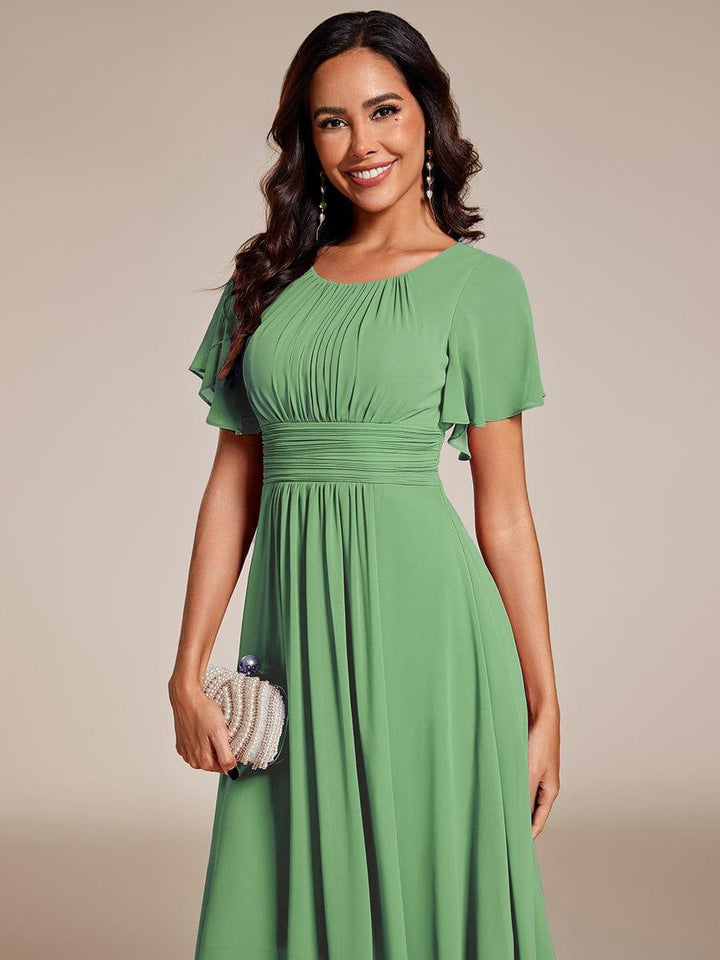 Portofino™- Chiffon Round Neckline Wedding Guest Dress