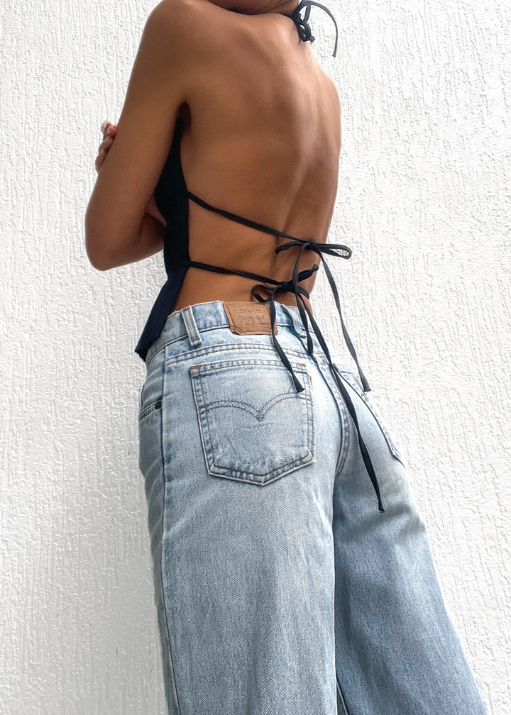 Lauren | Backless Pleated Top