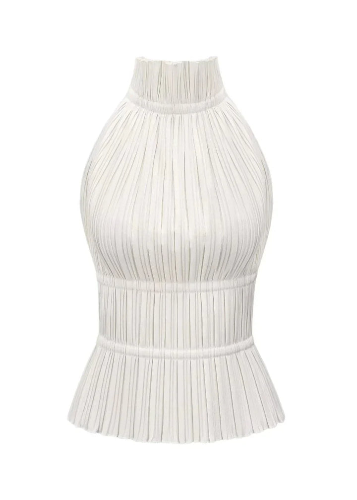 Lauren | Backless Pleated Top