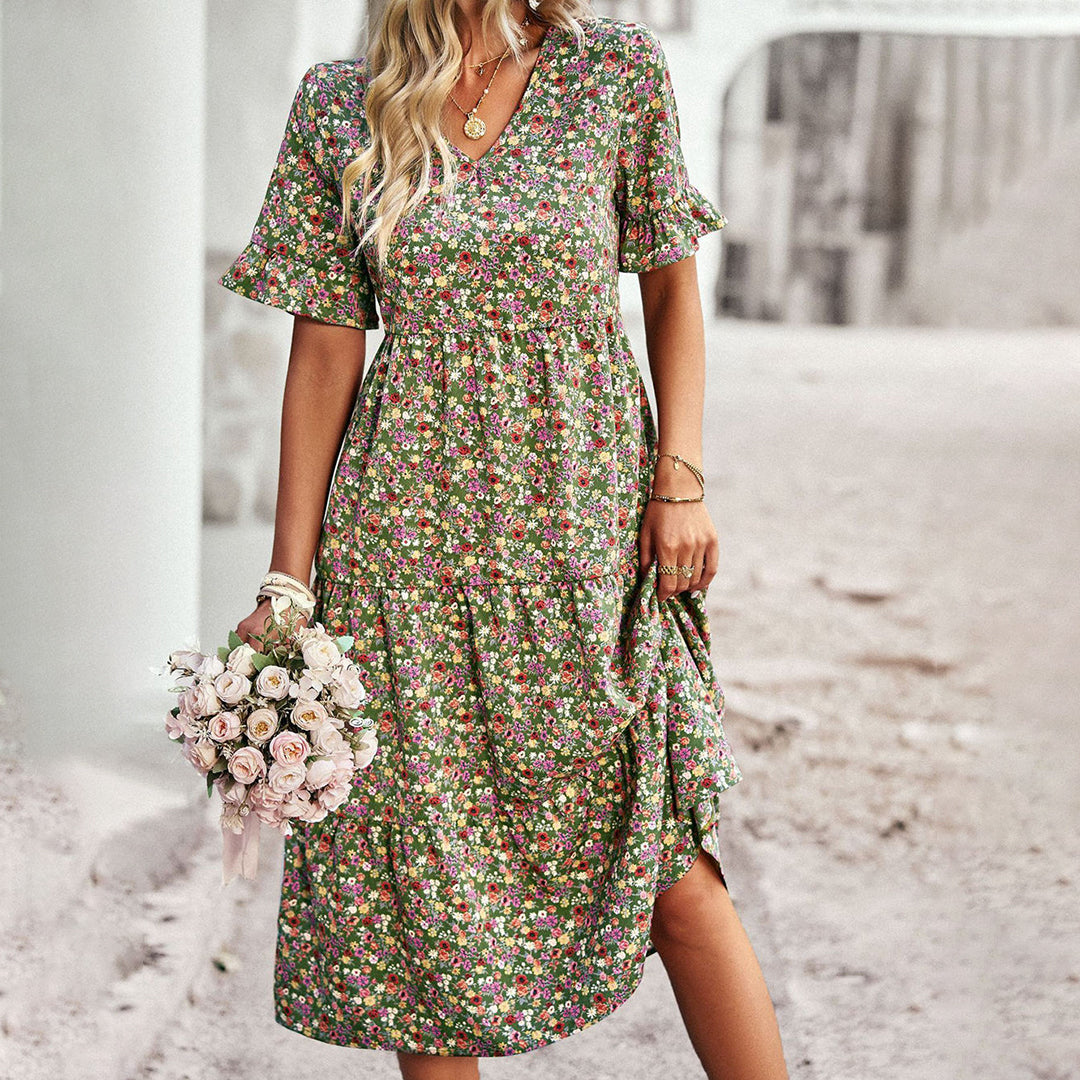 Emma™-Floral Summer Midi Dress