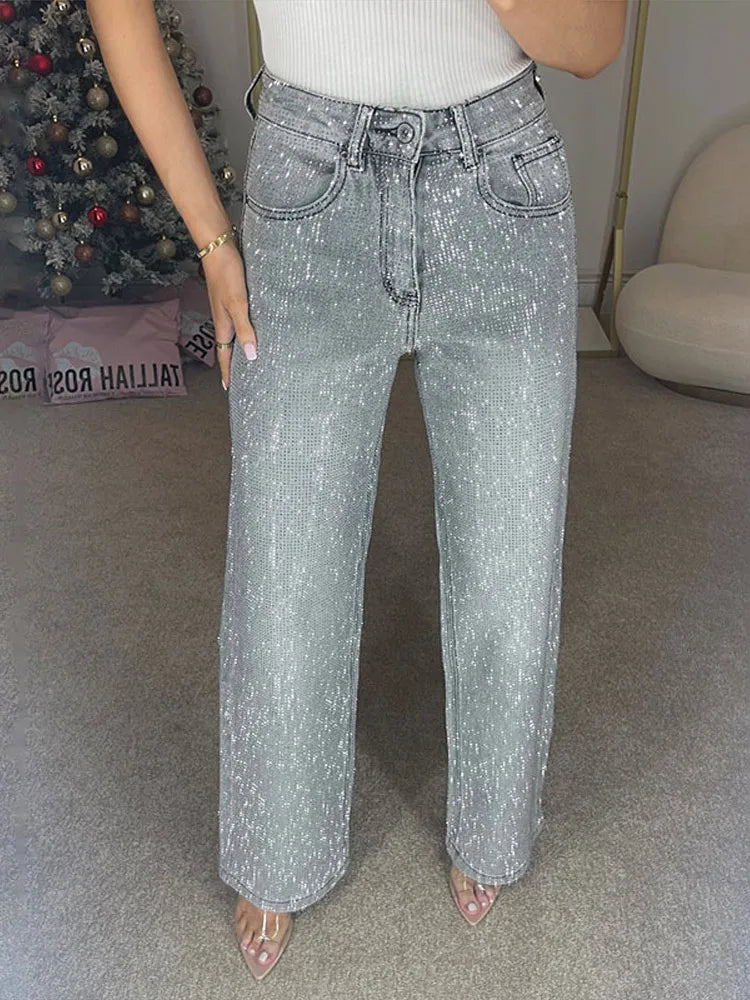 Glamour Denim Pants | Women's Jeans with Rhinestones
