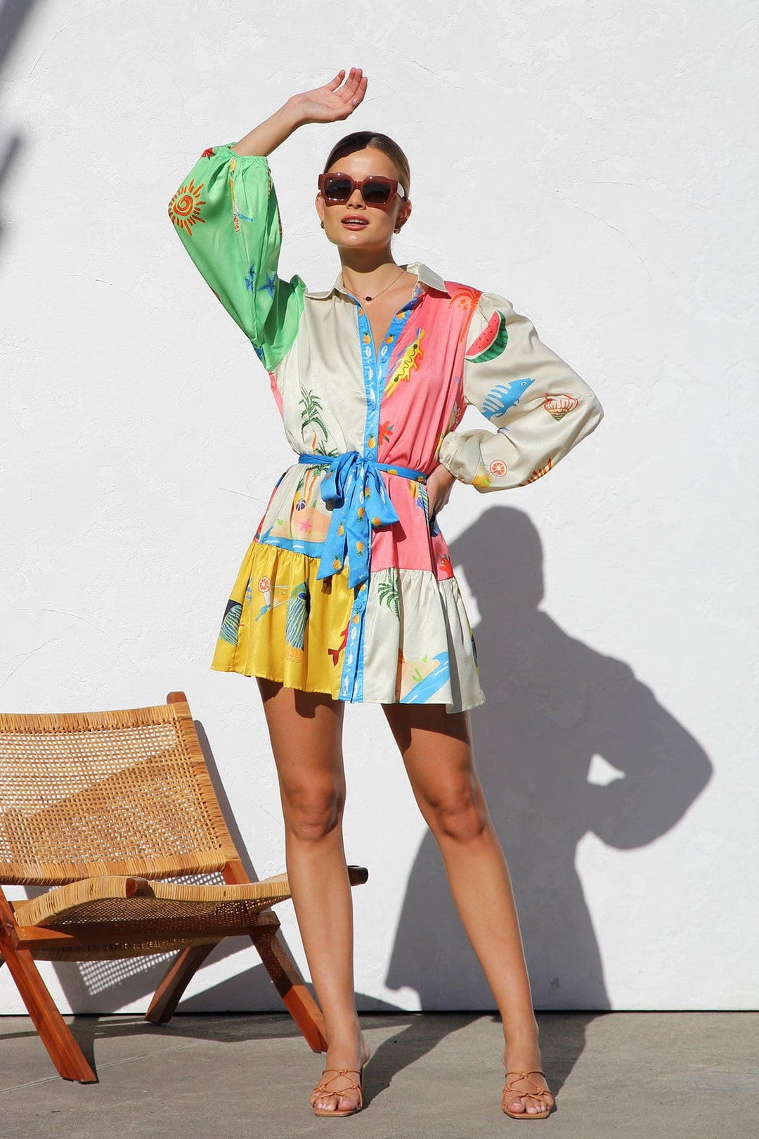 Naomi-Print Mini Dress