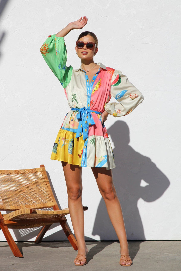 Naomi-Print Mini Dress