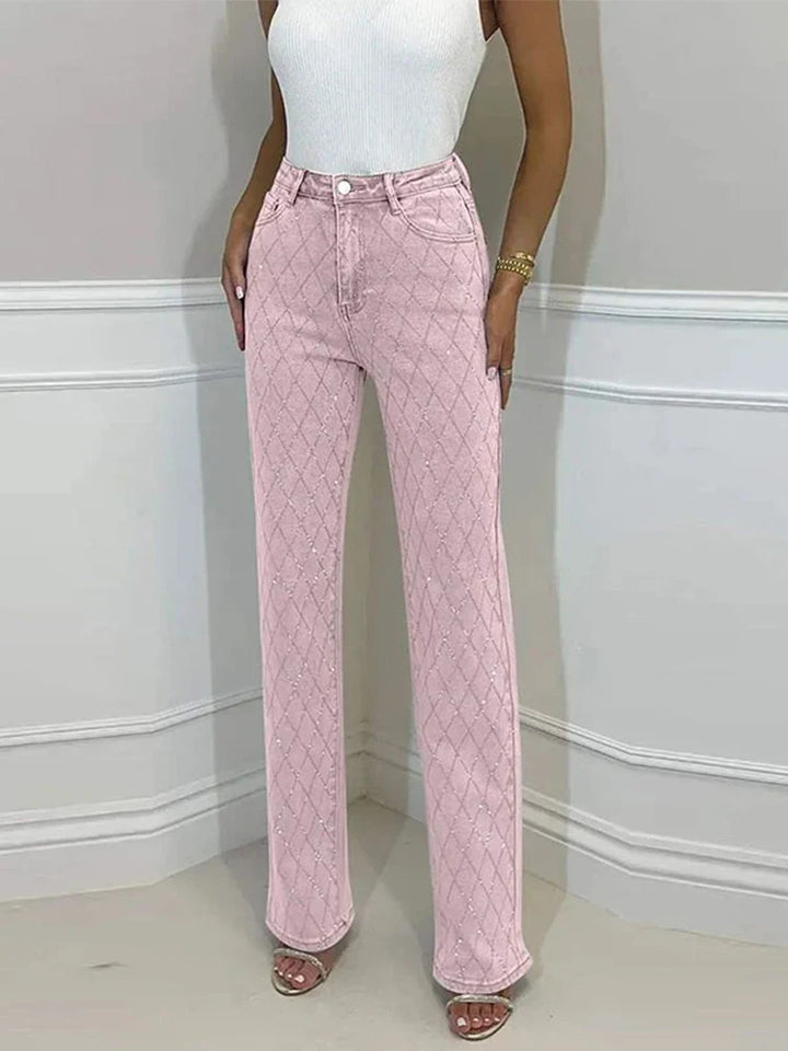 Elegant Jeans With Rhinestones