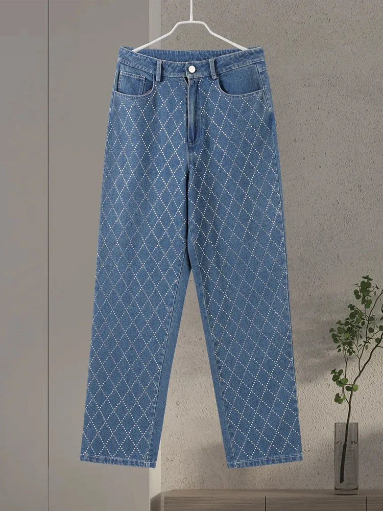Elegant Jeans With Rhinestones
