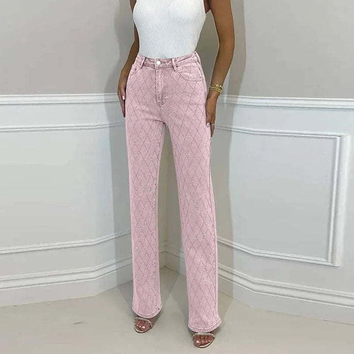 Elegant Jeans With Rhinestones