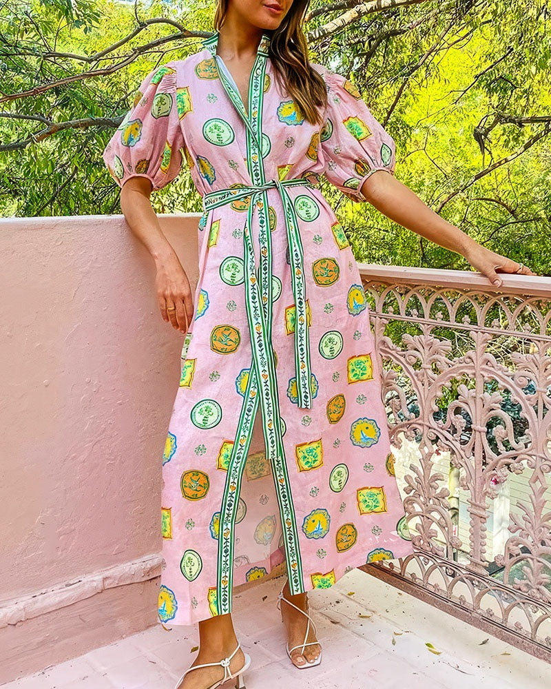 Oriel™ - Balloon Sleeves Maxi Dress
