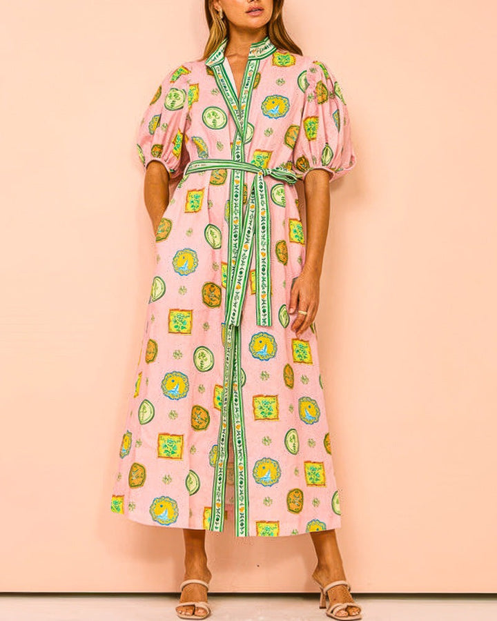 Oriel™ - Balloon Sleeves Maxi Dress