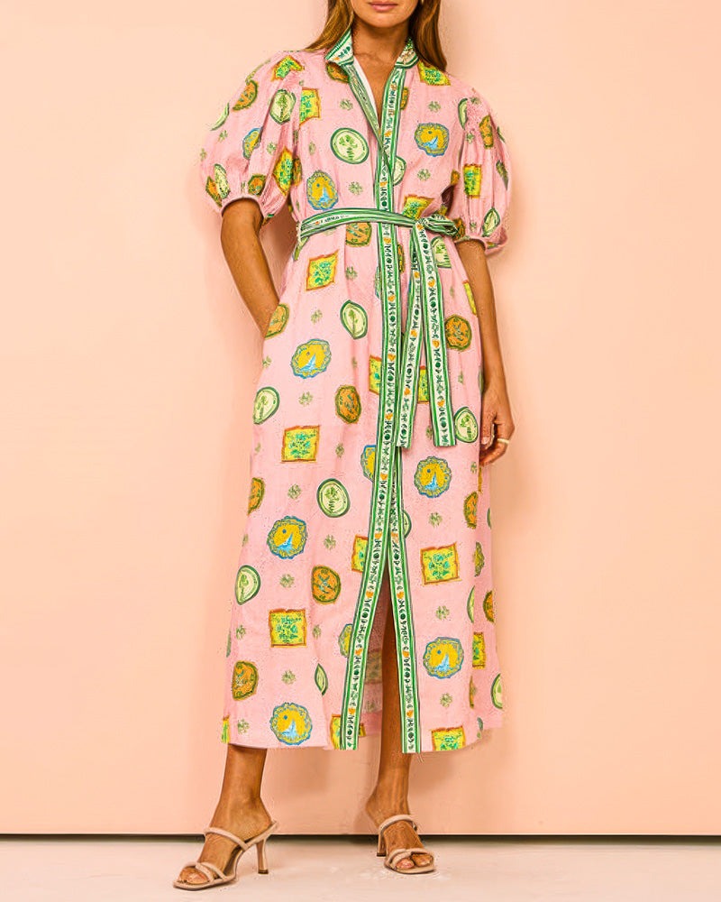 Oriel™ - Balloon Sleeves Maxi Dress